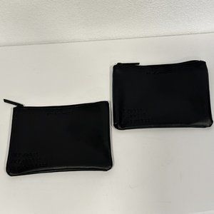 NEW Set of Two M.A.C Black Cosmetic Bag Zippered Pouches Waterproof 7.5"x5.5"
